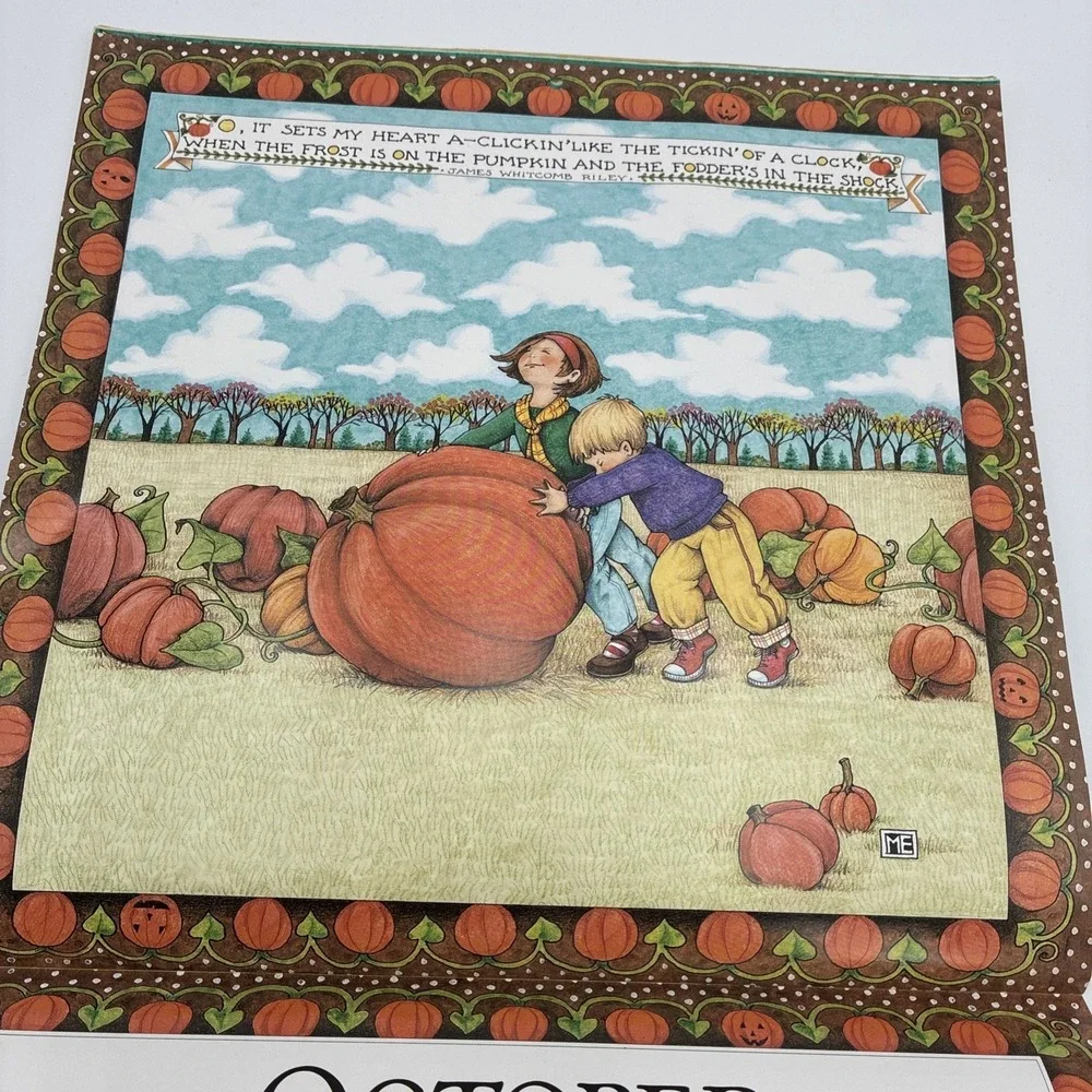 Vintage Mary Engelbreit 1989 Family Traditions Wall Calendar Whimsical Art 12x12